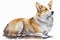 Generative AI. Corgi dog. Illustration of a handsome puppy on watercolor background