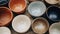 Generative AI, crafted pottery, still life of hand made pottery and ceramic bowls