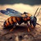 Generative AI: cute colorful macro fantasy insect with transparent wings