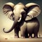 Generative AI: cute exotic fantasy elephant in pastel colors
