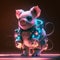 Generative AI of a cute little pig in a robot suit