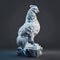 Generative AI digital art of a 3D chicken statue figurine