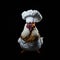 Generative AI digital art of an chicken dressed as a culinary chef cook