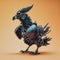 Generative AI digital art of a cyborg robot chicken in 3D