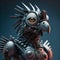 Generative AI digital art of a cyborg robot chicken in 3D