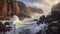 Generative AI, Dramatic Coastlines: rugged and coastlines with crashing waves and cliffs