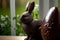 Generative AI of Easter Bunny and chocolate egg - A Sweet Easter Tradition and Treats