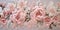 Generative AI, embroidered shabby chic baroque light pink roses pattern.