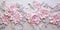 Generative AI, embroidered shabby chic baroque light pink roses pattern.