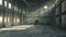 Generative AI Empty warehouse room with concrete walls and floor. business concept.