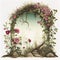 Generative AI: enchanted fairy tale arch with flowers