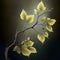 Generative AI: ethereal tree branch with soft green leaves