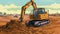 Generative AI Excavator Dig Hole in-
