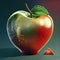 Generative AI: fantasy illustration of apple golden red and green