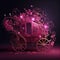 Generative AI:  fantasy pink carriage of a fairy in or a princess background