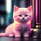 Generative AI: fantasy pink cat