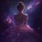 Generative AI: fantasy princess on her back looking at the milky way