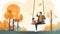 Generative AI Father Swinging Child on-