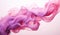 Generative AI, Flowing light pink, viva magenta smoke with splashes. Soft fluid banner