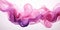 Generative AI, Flowing light pink, viva magenta smoke with splashes. Soft fluid banner