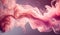 Generative AI, Flowing light pink, viva magenta smoke with splashes. Soft fluid banner, spring female mood