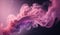 Generative AI, Flowing light pink, viva magenta smoke with splashes. Soft fluid banner, spring female mood