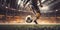 Generative AI, football boot kicking a soccer ball, goal moment