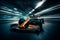 Generative AI a formula 1 car going at high speed, photo created with long