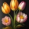 Generative AI: Fresh tulip close up in the meadow