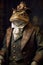 Generative AI. Frog elegantly dressed, Victorian