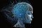 Generative AI. Futuristic face female humanoid robot. A Technological Future. Copying space
