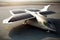Generative AI. Futuristic solar panel airplane. Sustainable renewable energy