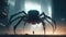 Generative AI of a giant spiders attacking a futuristic city