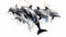 Generative AI, Graceful Leaps: Watercolor Drawing of Dolphins in Mid-Air