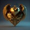 Generative AI: heart beautifully decorated with steampunk style