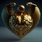 Generative AI: heart beautifully decorated with steampunk style