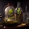 Generative AI: herbalism jars with tree