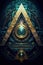Generative AI. Illuminati symbol, freemason secret seal, magic eye
