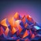 Generative AI illustration of colorful vibrant polygonal stye abstract background