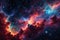 Generative AI Illustration of a Fantasy Space Sky: Nebulae Intermingling with Star Clusters and Distant Galaxies