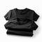 Generative ai illustration of flat black T shirt packshot on white