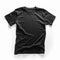 Generative ai illustration of flat black T shirt packshot on white