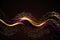 Generative AI illustration image of beautiful seasonal colorful purple and gold bokeh and dust glowing light trails and particles