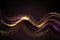 Generative AI illustration image of beautiful seasonal colorful purple and gold bokeh and dust glowing light trails and particles