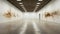 Generative ai illustration of Large view on a empty art gallery