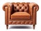 Generative ai illustration of luxurious brown leather armchair
