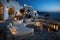 Generative ai illustration of Luxury apartment terrace in Santorini