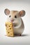 Generative AI illustration of mouse holding a piece of cheese