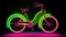 generative ai illustration of a pink neon colored bike