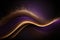 Generative AI illustration of purple and gold waves and dust colorful abstract background
